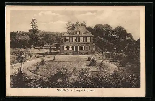 AK Waldbröl, Evangelisches Pfarrhaus mit Garten