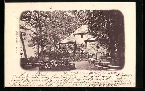 AK Aachen, Gasthaus Drimborner Wäldchen mit Garten