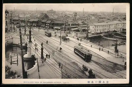 AK Tokyo, Nihonbashi Street, Strassenbahn