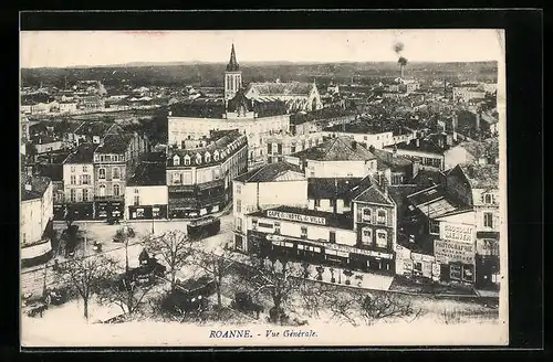 AK Roanne, Vue Generale, Strassenbahn