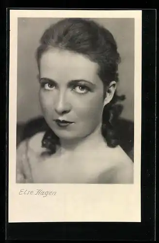 AK Opernsängerin Else Hagen mit ernstem Gesicht, Autograph