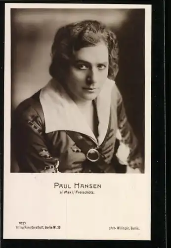 AK Opernsänger Paul Hansen als Max in Freischütz