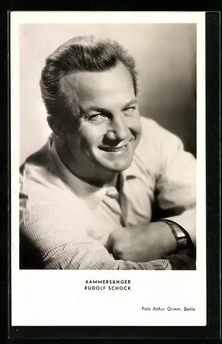 AK Opernsänger Rudolf Schock mit fröhlichem Lächeln