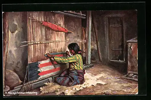 AK A Navajo Woman Weaving