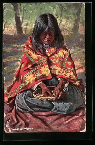 AK Havasupai-Frau beim Flechten