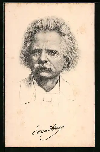 AK Portrait von Edvard Grieg, 1843-1907, Komponist