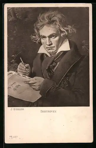 AK Ludwig van Beethoven mit einem Notenheft