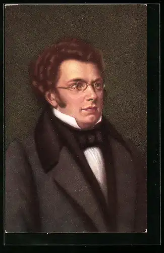 AK Portrait von Franz Schubert, 1797-1828, Komponist