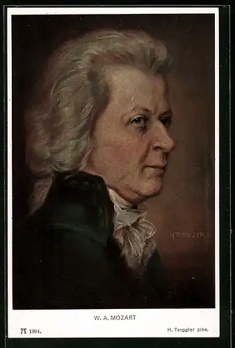 AK Portrait von Wolfgang Amadeus Mozart, Musiker