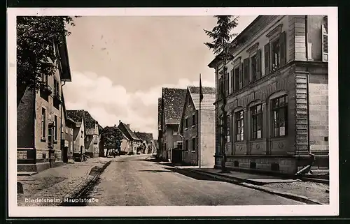 AK Diedelsheim, Blick auf die Hauptstrasse