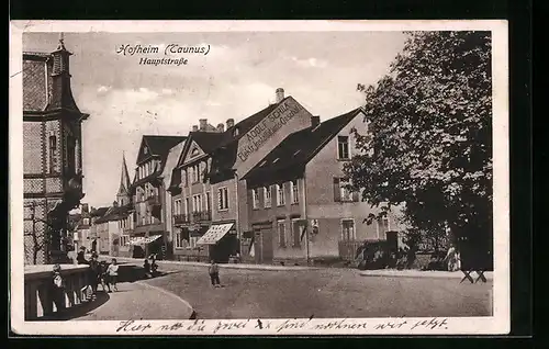 AK Hofheim /Taunus, Hauptstrasse mit Adolf Schila Elektr. Installations-Geschäft