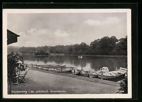 AK Frankenberg i. Sa., Schilfteich, Ruderstation