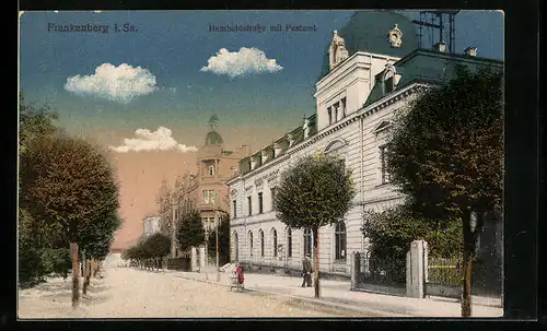 AK Frankenberg i. Sa., Humboldstrasse mit Postamt