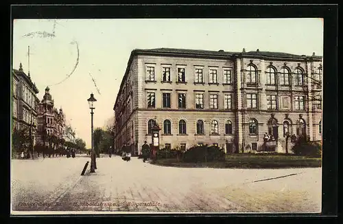 AK Frankenberg /Sa., Humboldstrasse mit Bürgerschule
