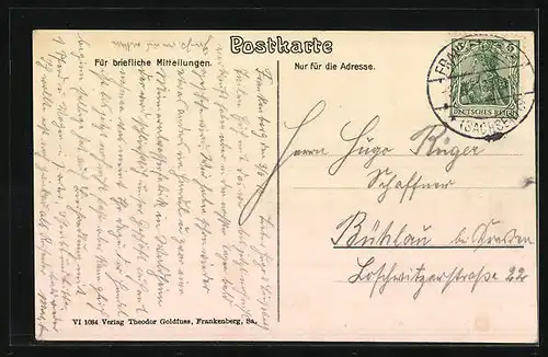 AK Frankenberg /Sa., Humboldstrasse mit Bürgerschule