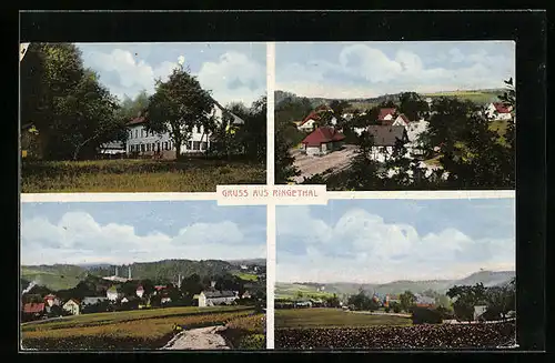 AK Ringethal, Gasthaus, Ortspartie, Panorama
