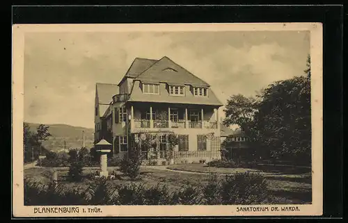 AK Blankenburg i. Thür., Sanatorium Dr. Warda