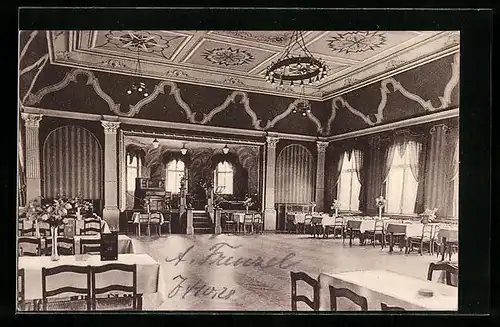 AK Frankenberg i. Sa., Restaurant und Ballhaus Lützelhöhe, Innenansicht