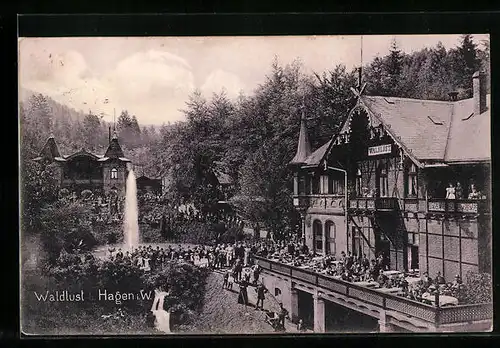 AK Hagen i. W., Gasthaus Waldlust von Hugo Brackelsberg