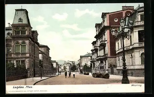 AK Landau /Pfalz, Strasse Westring mit Anwohnern