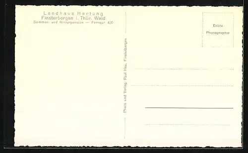 AK Finsterbergen i. Thür. Wald, Pension Landhaus Hartung