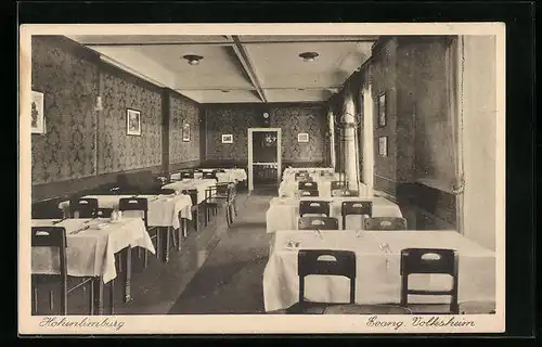 AK Hohenlimburg, Hotel Evangelisches Volksheim, Innenansicht