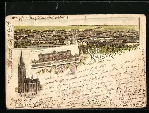 Lithographie Kaiserslautern, Gewerbemuseum, St. Marien-Kirche