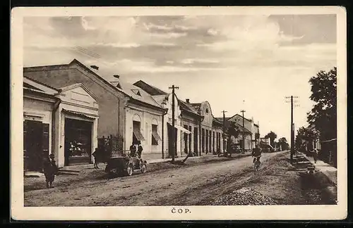 AK Cop, Strassenpartie mit Radfahrer