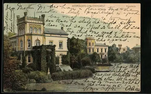 AK Hamburg-Uhlenhorst, Villen am Feenteich