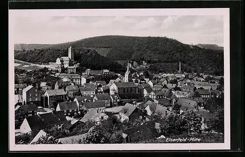 AK Eiserfeld, Blick auf die Ortsmitte mit den beiden Kirchen