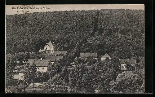 AK Hohburg b. Wurzen, Blick auf den Gasthof zur Hohburger Schweiz