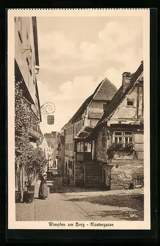 AK Wimpfen am berg, Blick in die Klostergasse