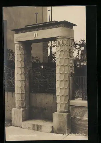 AK Karlsruhe, Portal in der Hildapromenade, Jugendstil