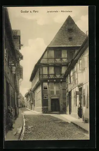 AK Goslar a. Harz, das Mönchhaus in der Jacobistrasse