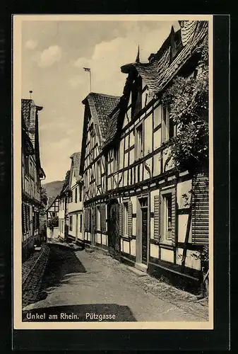 AK Unkel am Rhein, Häuser in der Pützgasse