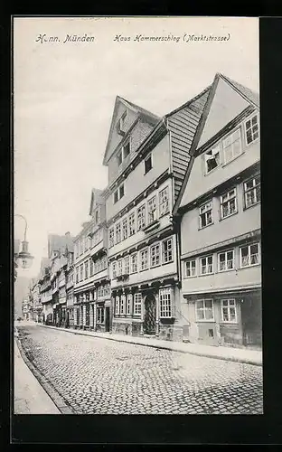 AK Hann. Münden, vor dem Haus Hammerschlag in der Marktstrasse