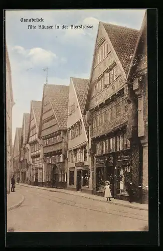 AK Osnabrück, Alte Häuser in der Bierstrasse