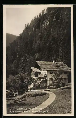 AK Berchtesgaden, das Gasthaus Kugelmühle auf der Almbachklamm