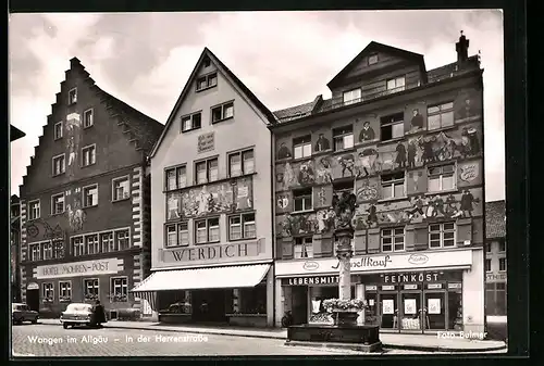 AK Wangen im Allgäu, Hotel Mohren-Post in der Herrenstrasse