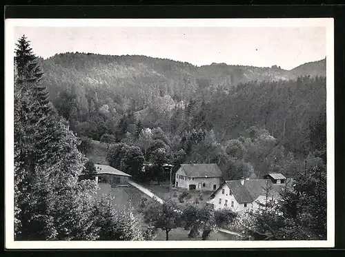 AK Hasenweiler bei Ravensburg, Blick auf das Ferienheim Haslachmühle