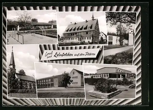 AK Leinfelden auf den Feldern, an der Kirche, Rathaus, vor der Schule