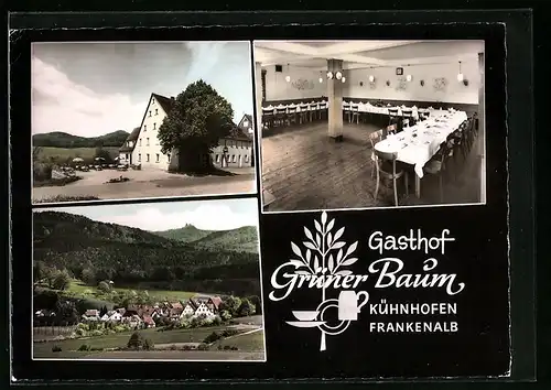 AK Kühnhofen a. Frankenalb, Ortstotale, der Gasthof Grüner Baum