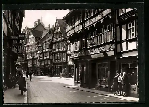 AK Hann. Münden, alte Fachwerkhäuser in der Lange Strasse