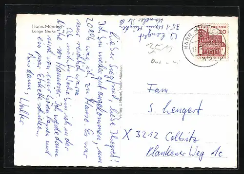 AK Hann. Münden, alte Fachwerkhäuser in der Lange Strasse