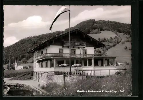 AK Ruhpolding - Zell, am Gasthof und Pension Fischerwirt