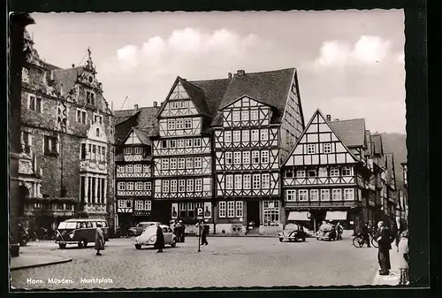 AK Hann. Münden, Fachwerkhäuser auf dem Marktplatz
