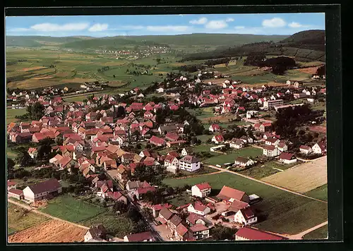 AK Münchhausen am Burgwald, Fliegeraufnahme der gesamten Stadt