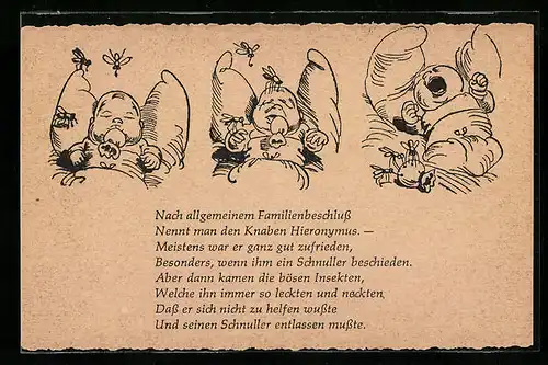 Künstler-AK Wilhelm Busch: Knabenbilder, der kleine Hieronymus