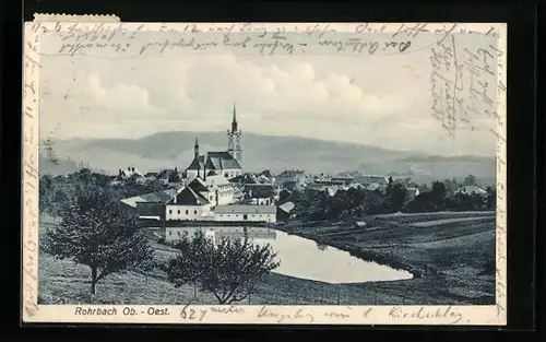 AK Rohrbach, Blick auf den Ort und die Kirche