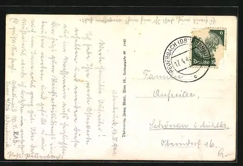 AK Peuerbach, Generalansicht mit Blick zur Kirche